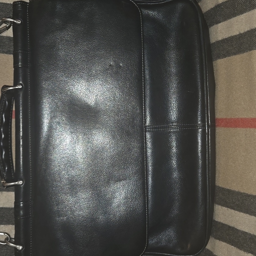 Vintage El Portal Black  Leather Breifcase Messenger Bag - Picture 7 of 11